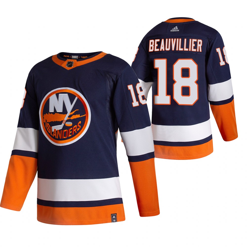 Cheap 2021 Adidias New York Islanders 18 Anthony Beauvillier Navy Blue Men Reverse Retro Alternate NHL Jersey